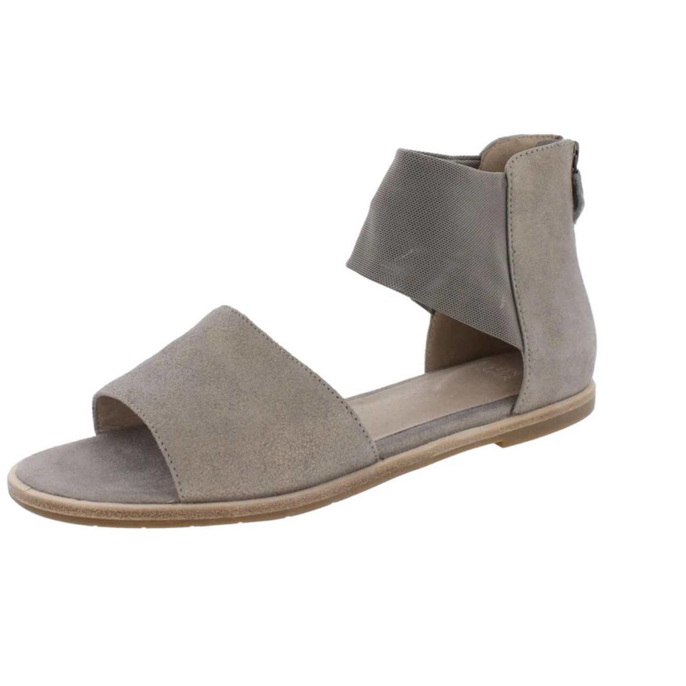 EILEEN FISHER WOMENS METALLIC OPEN TOE FLATS 9.5